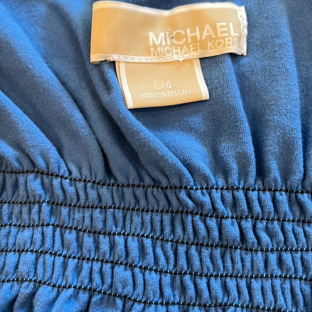 Michael Kors Royal Blue Sleeveless Top. Size L. Elastic on top and back. - Picture 4 of 14
